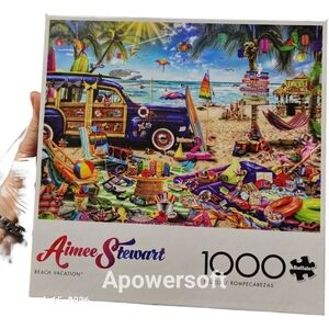 Beach Vacation 1000-Piece Jigsaw Puzzle - Colorful Beach Scene